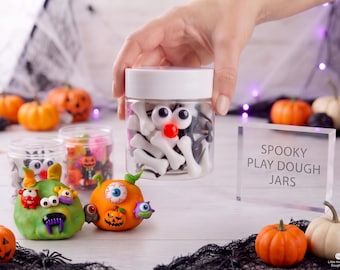 Halloween Play Dough Kit, Spooky Sensory Jar, Non-Toxic Dough, Party Favors, Spooky Sensory Craft Activity, slime grab bag, girls boys gift