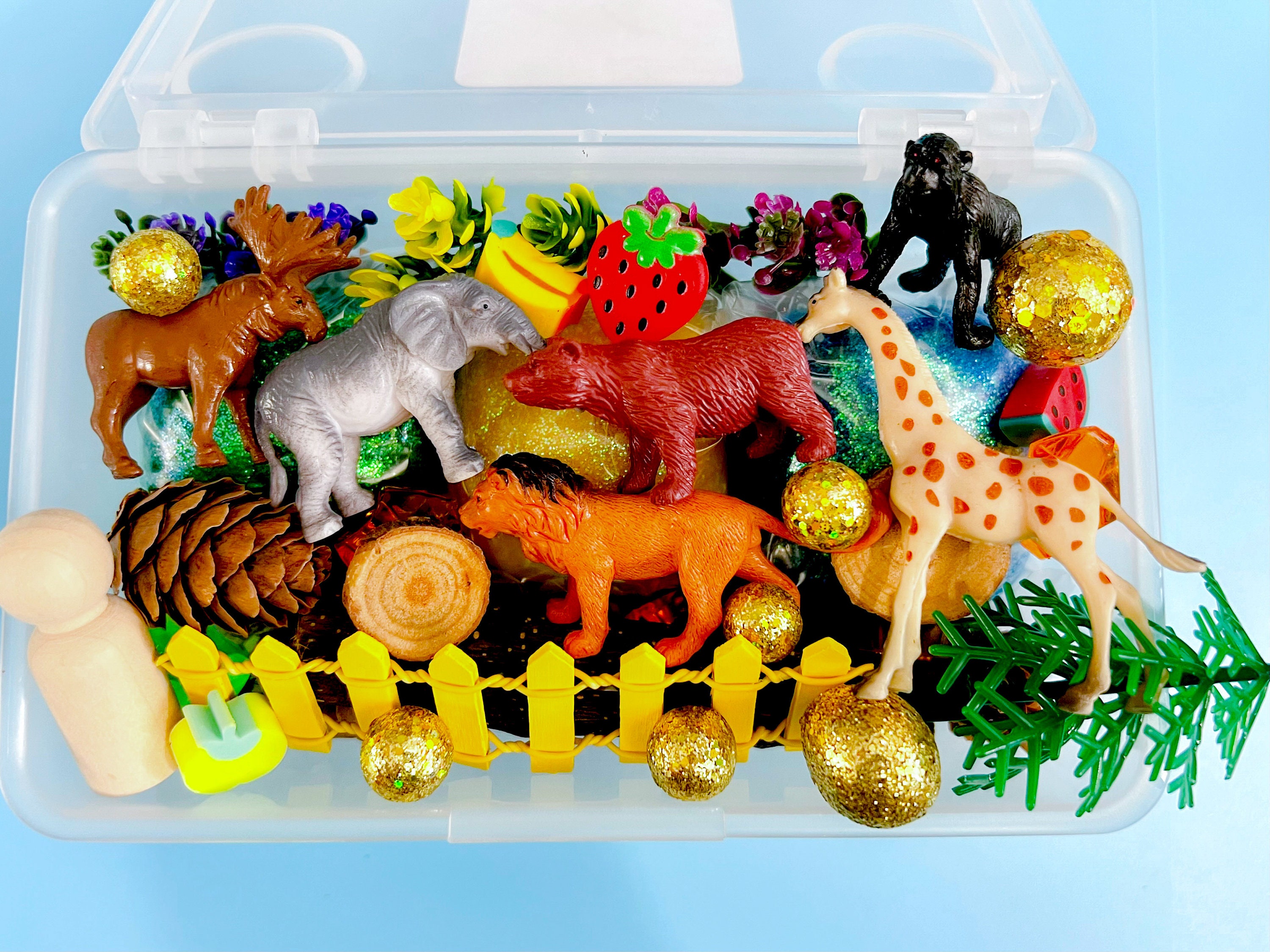 Mid-sized Zoo Play Dough Kit, Play Dough Kit,playdoh Kit,play Doh  Kit,playdough Sensory Kit,busy Box,sensory Kit,kids Gift, Sensory Bin 