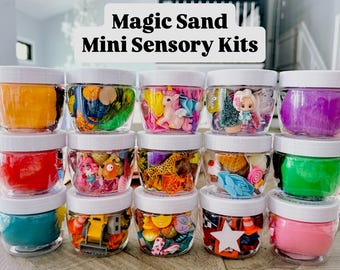 Kinetic Magic Play Sand Sensory Jar,Kids Party Favors,Goodie Bags,Birthday Party Favor Jars ,Birthday gift for kids,girls boys gift,travel