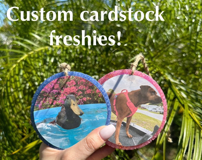 Custom Cardstock Car Freshie | Picture Cardstock Car Freshie | Car