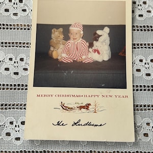Vintage photo de Noël avec note manuscrite au dos