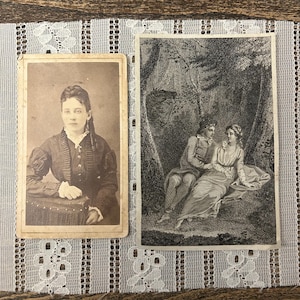 Antique ephemera duo of a cdv and a print