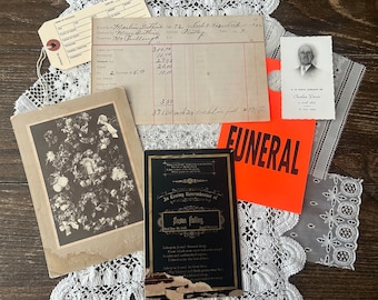 Lote de rarezas antiguas de funeral y luto