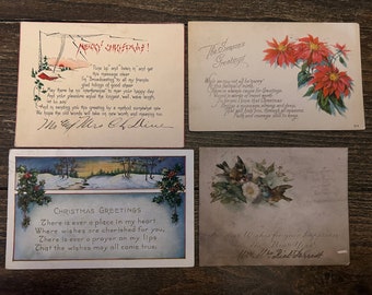 Lot of Antique Christmas Cards and Postcards