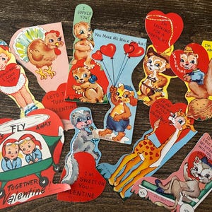 Vintage Valentinstag Karten - 5er Set