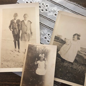 Three Antique Photographs of Children, Antique Photos, Vintage Photos, Junk Journaling, Found Photos, Snapshot Bundle, Photo Lot, Old Pics