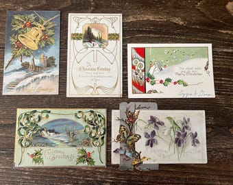 Lot of Antique Christmas Cards