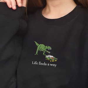 Embroidered Jurassic Park Sweatshirt | T Rex | Steven Spielberg | Jurassic Park embroidered | Dinosaur | T Rex embroidered