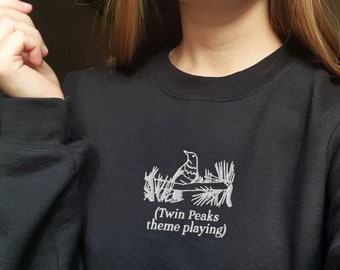 Embroidered Twin Peaks Sweatshirt | Twin Peaks Bird | Angelo Badalamenti | David Lynch