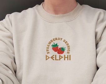 Embroidered Delphi Strawberry Service Sweatshirt | Percy Jackson Sweatshirt
