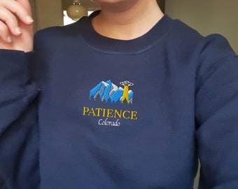 Embroidered Resident Alien Sweatshirt | Patience Colorado | Resident Alien Gift | Resident Alien series | Dr. Harry Vanderspeigle