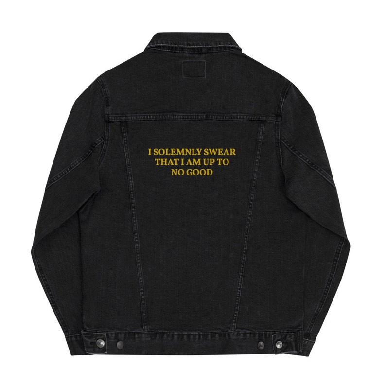 Embroidered Harry Potter denim jacket Harry Potter jacket Harry Potter gift Potterhead Marauder/'s Map I solemnly swear