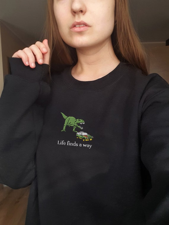 Embroidered Park Jurassic Etsy Dinosaur T - Jurassic Steven Spielberg Rex Rex Park Embroidered T Sweatshirt Embroidered