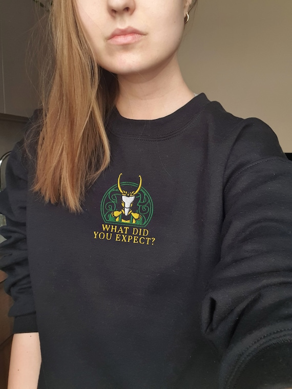 Embroidered Loki Sweatshirt Loki Embroidery Loki Gift Marvel Gift