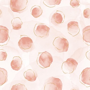 Pink Watercolor Circle Abstract Wallpaper:Custom Size Peel&Stick Self adhesive  removable Mural for  home  decor