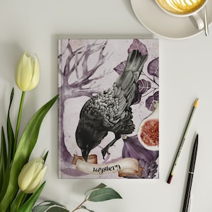 Raven Journal 6x8 Mystery Raven Tarot Card Art Journal for Women Raven Oracle Card Journal Mystical Crow Notebook Journal Lined 150 Pages