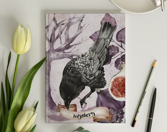 Raven Journal 6x8 Mystery Raven Tarot Card Art Journal for Women Raven Oracle Card Journal Mystical Crow Notebook Journal Lined 150 Pages