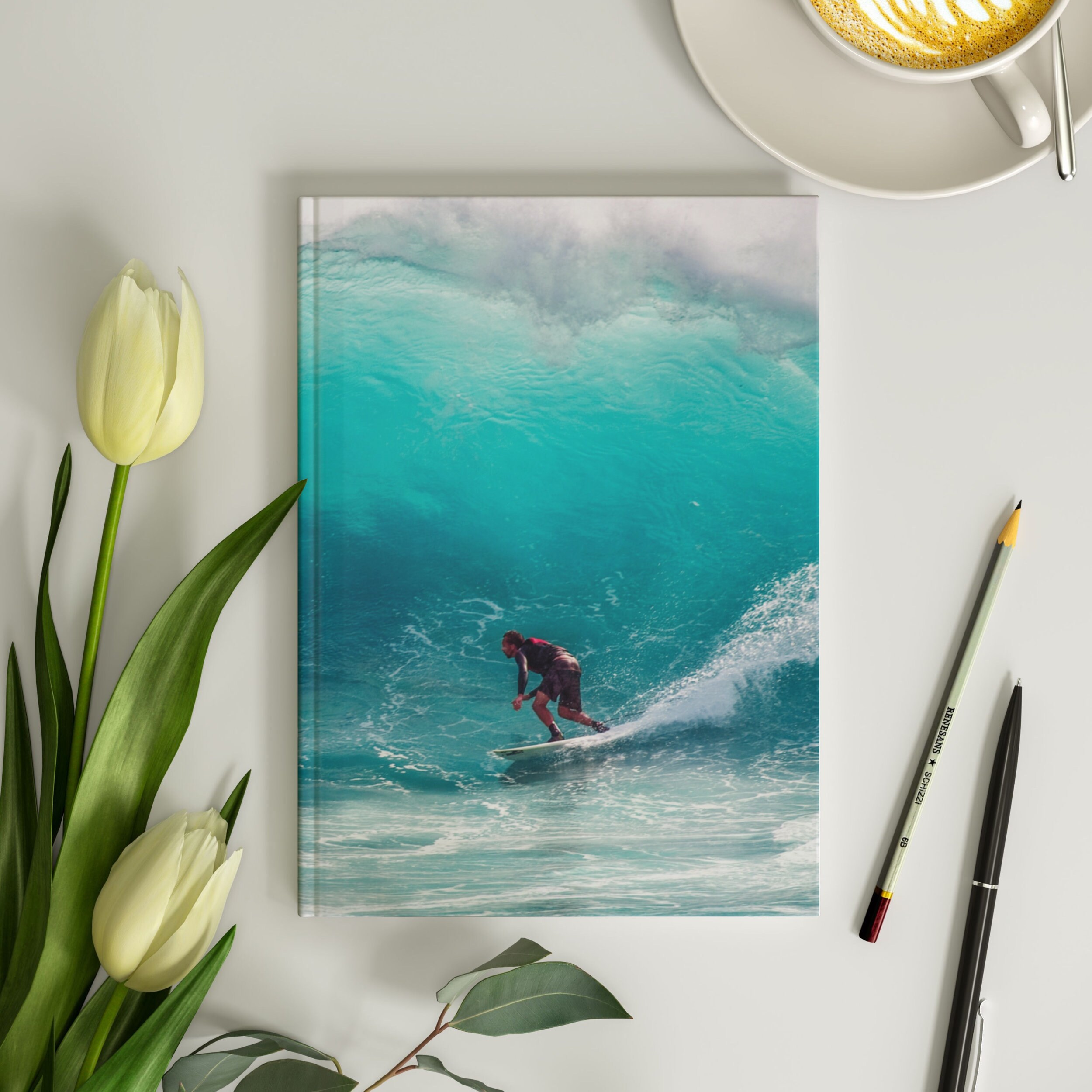 Hawaii Surfer Journal 6x8 Kahuna Big Wave Surfer Notebook Banzai ...