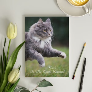 Cat Journal 6x8 Cat Spirit Animal Journal Grey Cat Notebook Cat Whisperer Notebook Cat Mom Journal for Writing 150 Lined Pages Cat Lady Gift