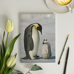 Cute Penguins Journal 6x8 Mother & Baby Penguin Notebook Arctic Birds Penguin Journal for Women Cute Penguin Notebook for Kids 150 Pages