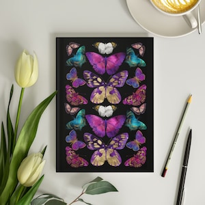 Sparkle Butterflies 6x8 Hardcover Journal Glittery Butterfly Journal for Women Butterfly Art Fantasy Butterfly Notebook for Girls 150 Pages