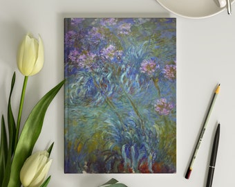 Monet Agapanthus Journal 6x8 Vintage Print Art Floral Painting Claude Monet Journal for Women Claude Monet Notebook Journal Lined 150 Pages