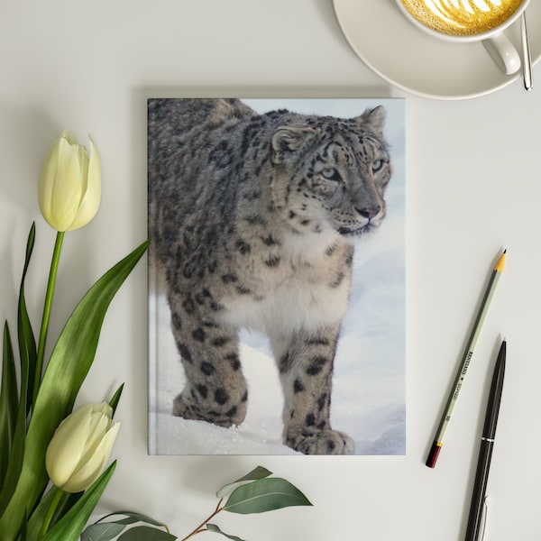 Snow Leopard Journal 6x8 Snow Leopard Notebook Big Cat Journal for Writing Leopard Photography Wild Cat Notebook Gift for Him 150 Pages