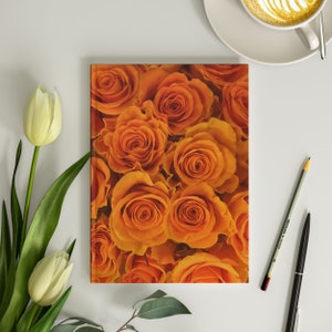 Orange Roses Journal 6x8 Pretty Roses Notebook Romantic Roses Love Diary Valentines Gift Roses Diary Journal for Women 150 Lined Pages