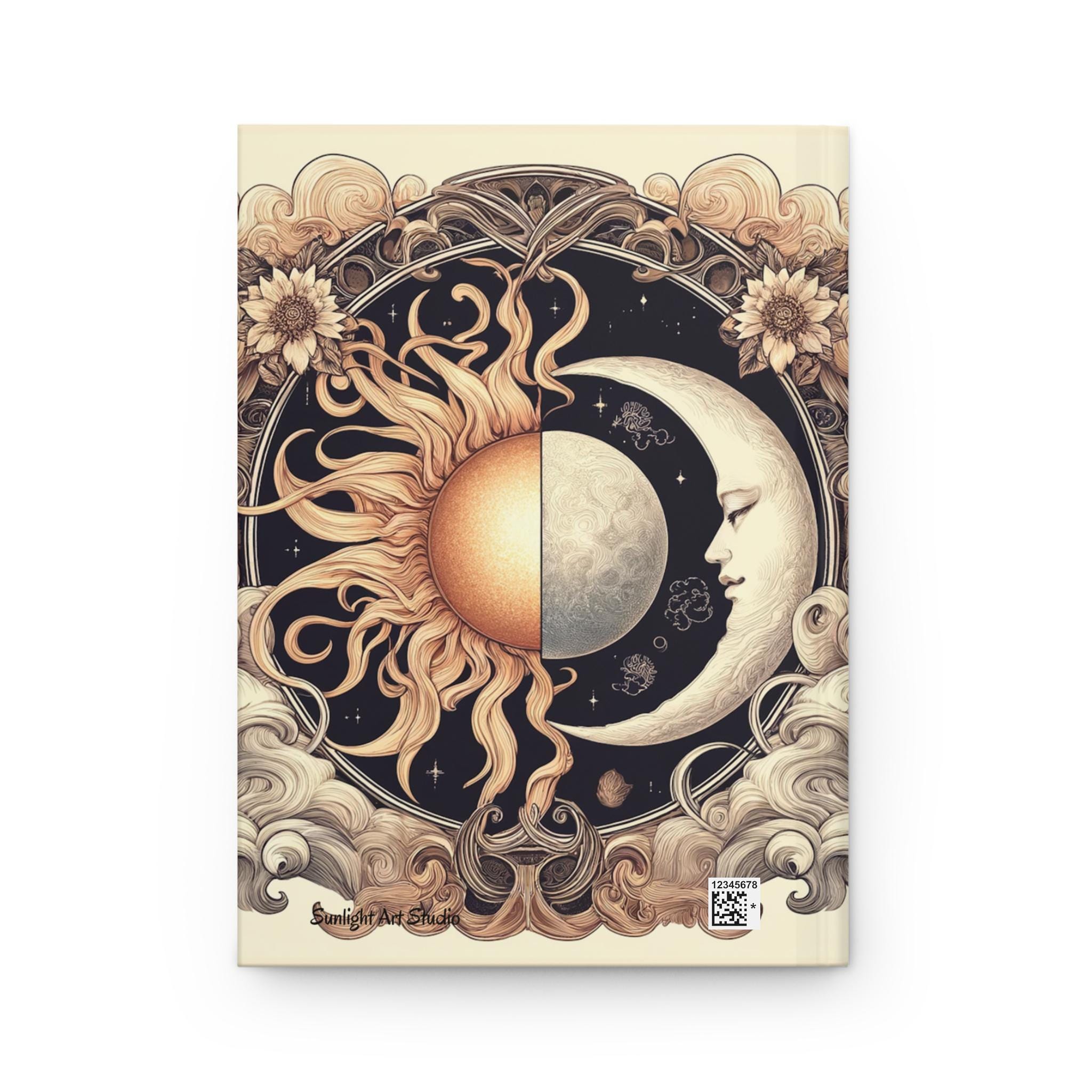 Sun and Moon Journal 6x8 Vintage Style Celestial Journal Heavenly Art ...