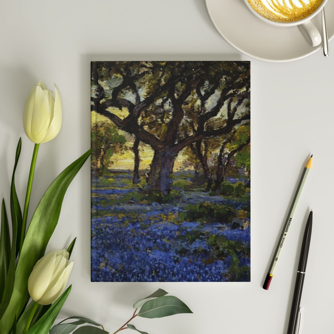 Texas Oak Tree Journal 6x8 Wildflowers Vintage Art Print