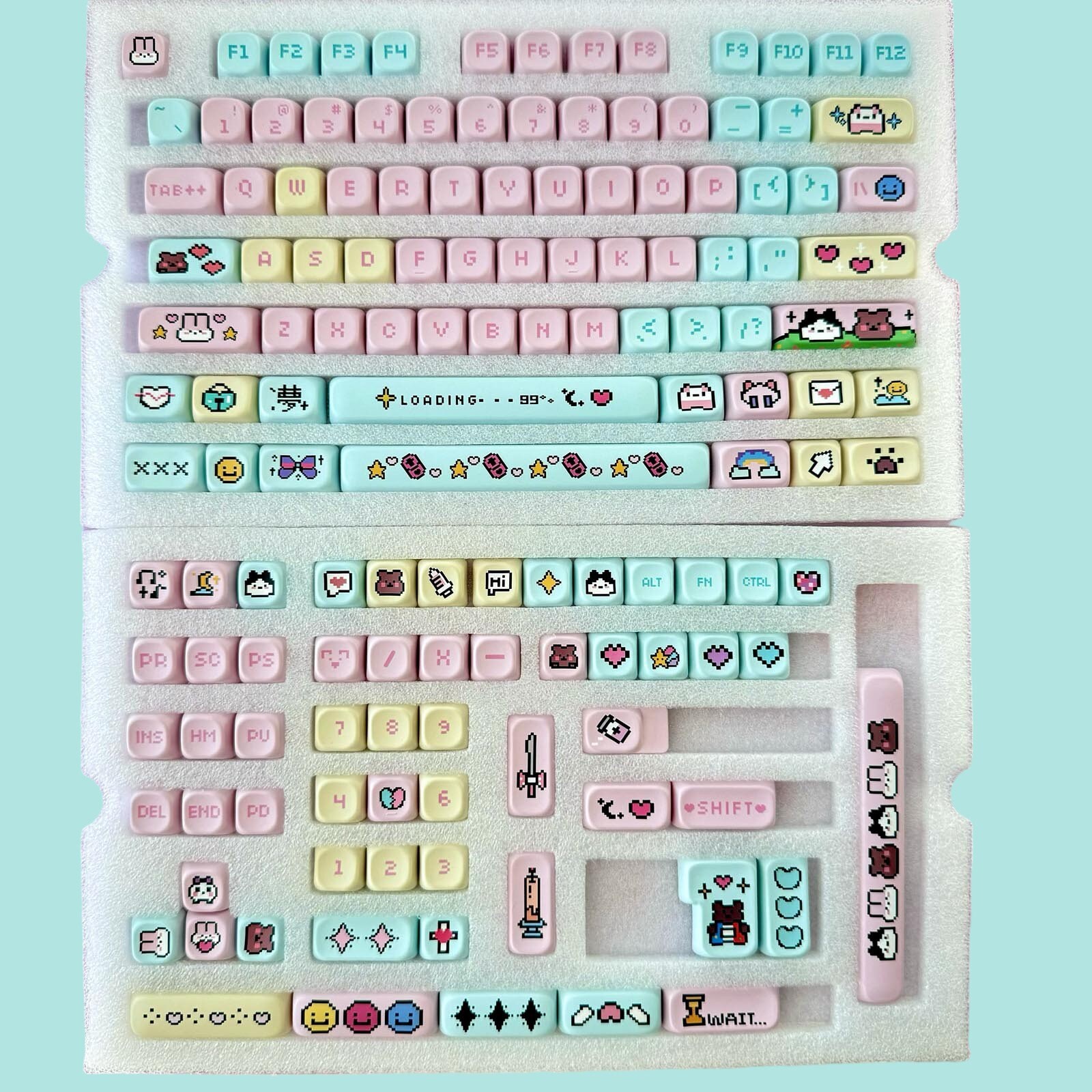 Pixel Dreams Keycap Set - Cherry and KOA Profile Keycap Set - Console ...