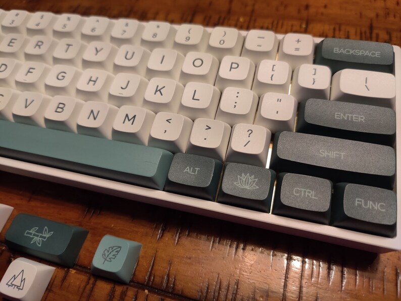 White Gk61 Key Botanical Keycap Dual Mode Hot Swappable Rgb Etsy