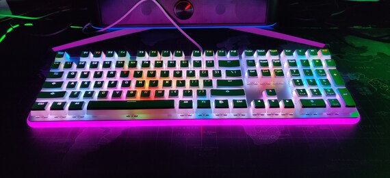 Rk 108 Key Rgbacrylic Base Pudding Cap Key Gaming Office And Etsy