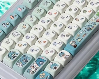 Hatsune Miku English PBT MOA profile keycap set - Cute Keycaps - Custom Novelty Keycaps