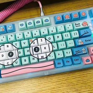 Teclas del anime Sanrio Hangyodon - Juego de teclas de perfil XDA - Teclas de dibujos animados del anime Sanrio Hangyodon - Teclas personalizadas novedosas incluidas