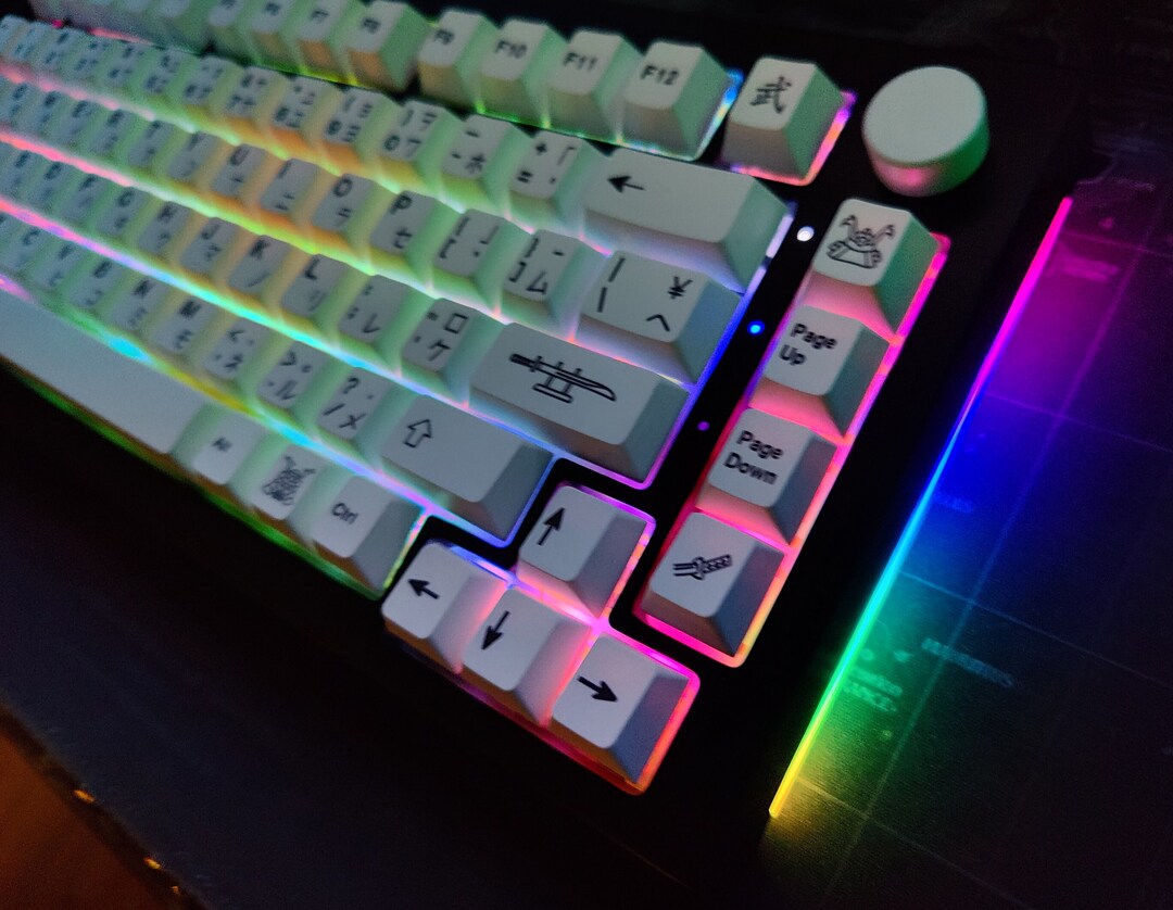 Akko 5075s Samurai Keycap Keyboard AKKO Cream Yellow Pro V3 Volume Knob