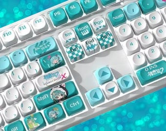 Hatsune Miku Keycap Set – Anime MOA Profile, English Font
