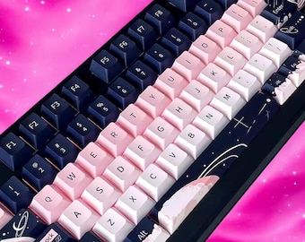 Planet Escape Keycap Set - Cherry and MOA profile - Space, Planet, Galaxy themed keycaps - English Font + bonus and Novelty keycaps