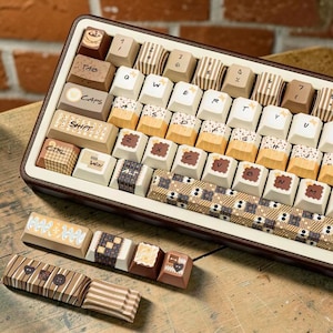 Tiramisu Keycap Set – FOA and Cherry Profile, PBT Dye Sub Novelty Keycaps