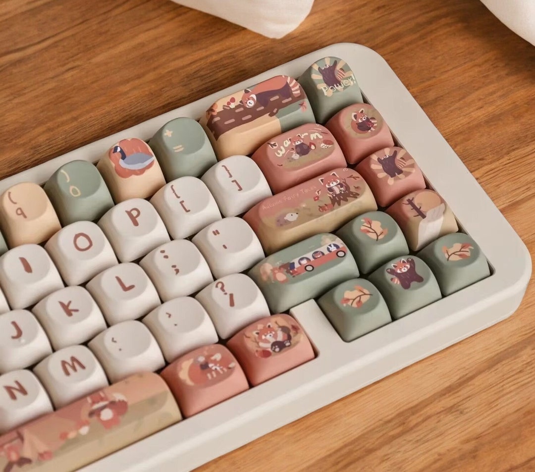 Little Fox and Forest Friends Keycaps - SO Profile Keycap Set - Animal ...