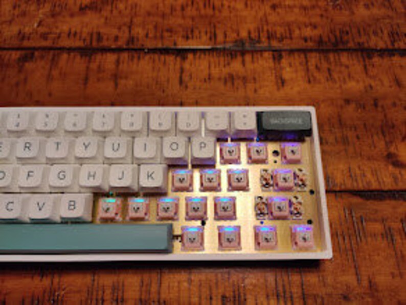 White Gk61 Key Botanical Keycap Dual Mode Hot Swappable Rgb Etsy