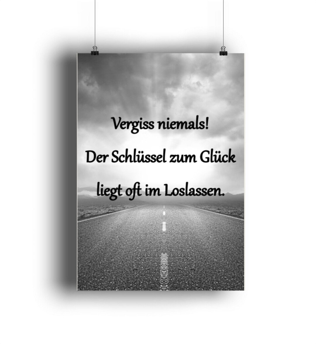 Poster zum Thema Glück Vergiss Niemals Poster Hochformat Etsy.de