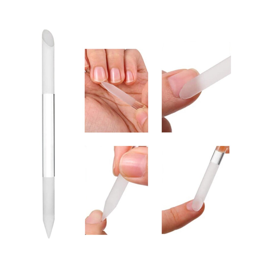 Glass Cuticle Pusher Double Sided Nail File Crystal Glass Etsy