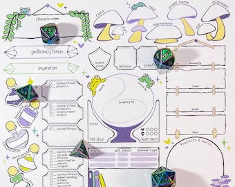 Frog and Mushroom Character Sheets (Color) - D&D 5e