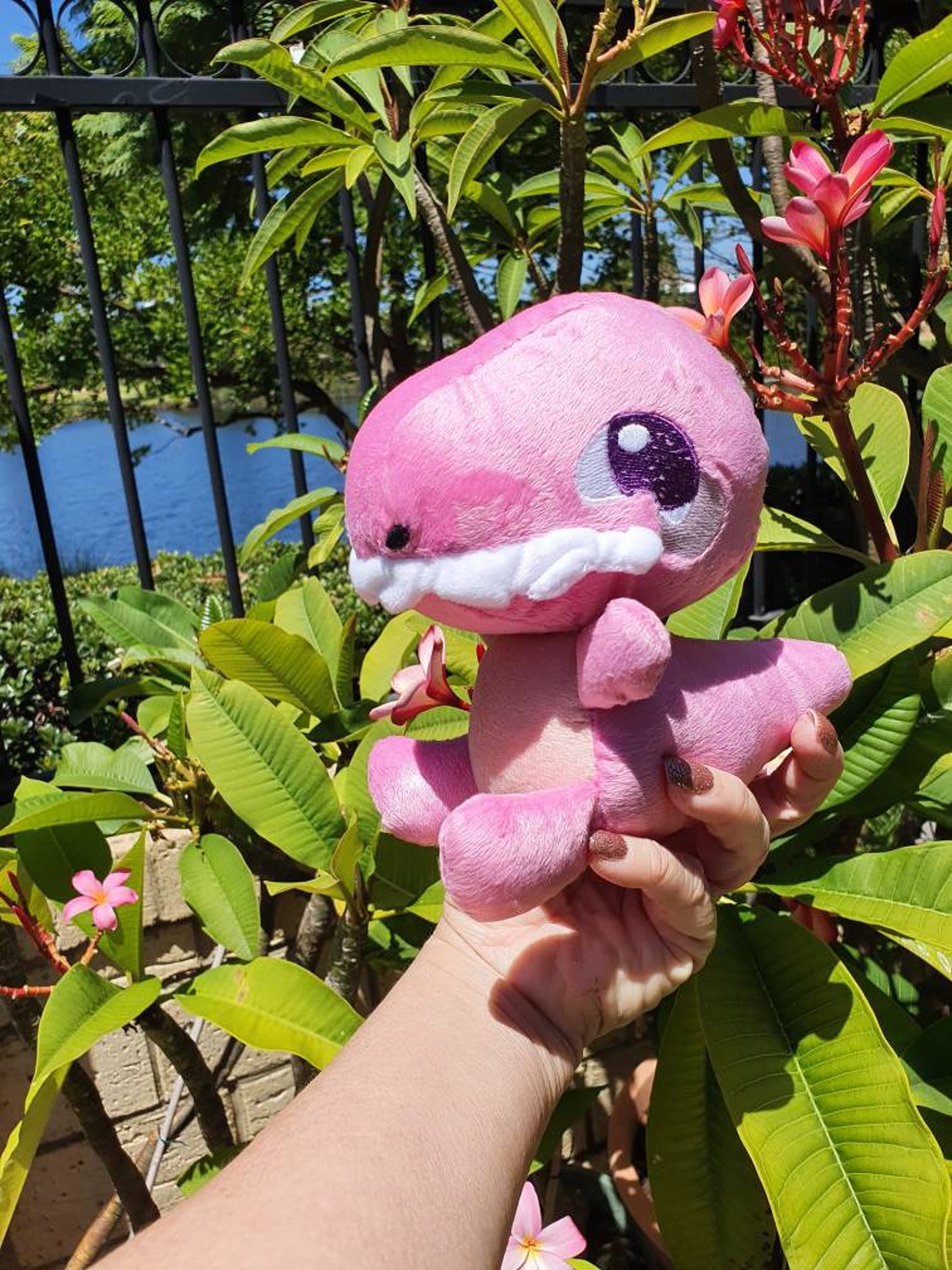 Lolly Pink Baby Dinosaur Plush with purple eyes Etsy