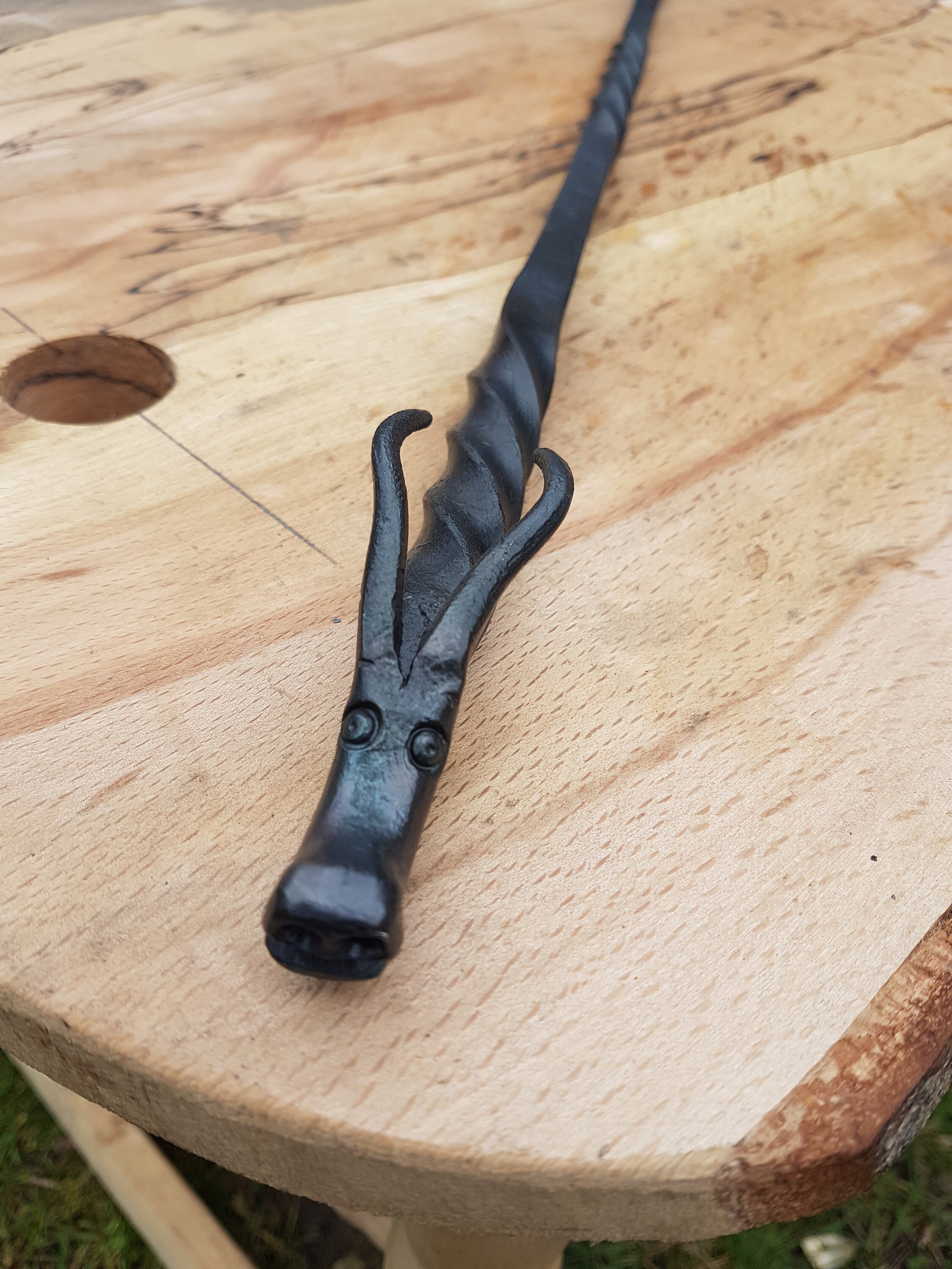 Hand Fire Poker Dragon Head Cubic Twist Etsy