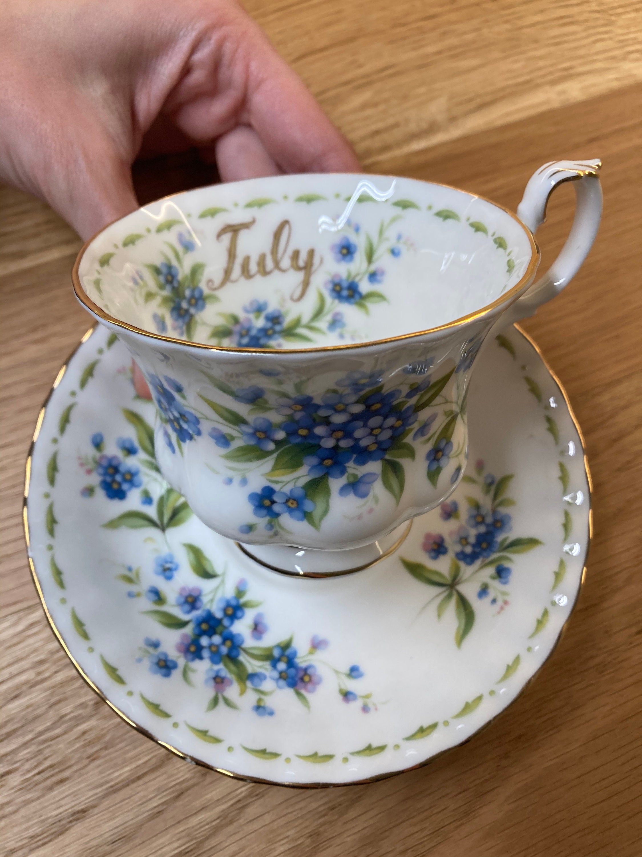 Royal Albert Flower of the Month July Me Not Tea Cup Etsy