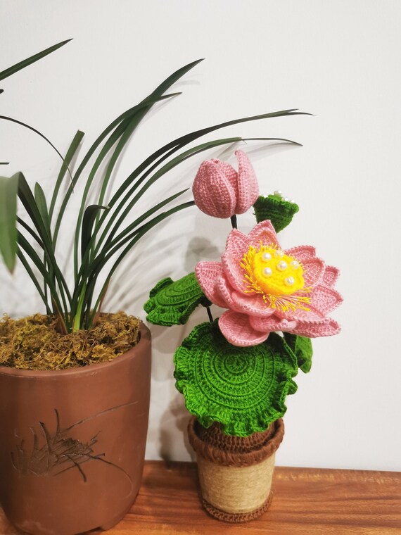 Handmade Lotus Flower Home Decor Water Lily Blossom Plant Etsy