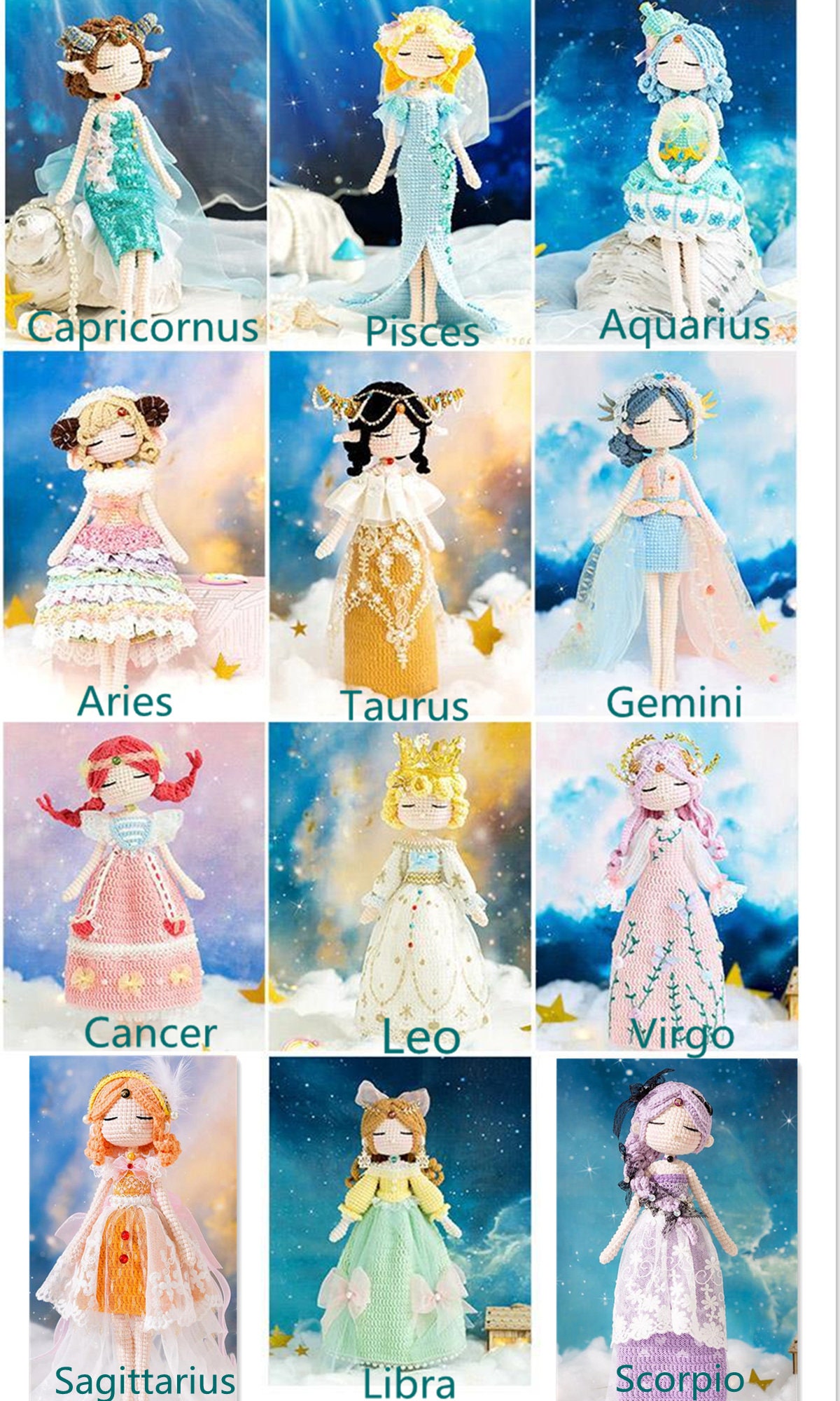 Zodiac Doll Aries Pisces Cancer Doll Astrology lovers Etsy