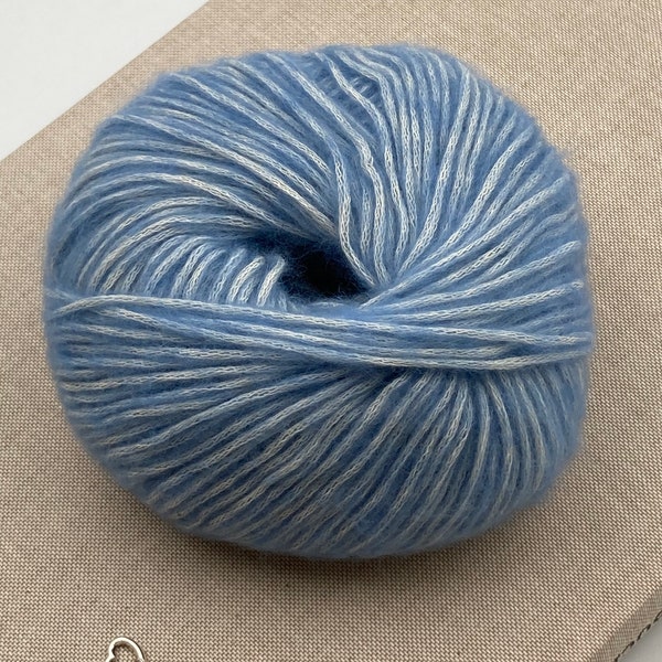 Katia Concept Cotton Merino - Fil de coton chaud - Coton, Fil mérinos - Fil très léger - Coton à tricoter - 50g-105m / Col.131 Bleu Clair